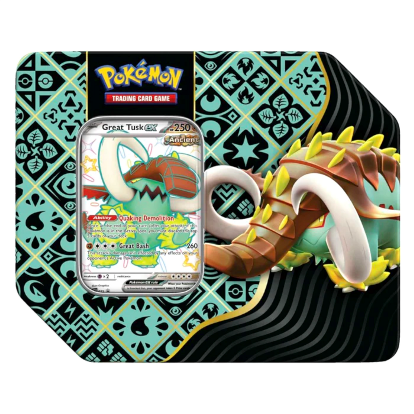 Pokemon Paldean Fates Great Tusk Tin